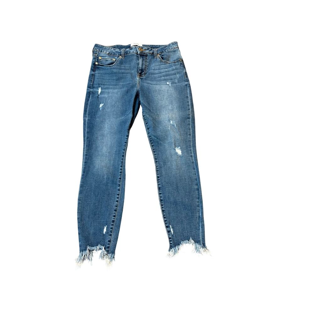 Pistola Arielle Distressed Raw Hem Scissor Cut Skinny Ankle Jeans